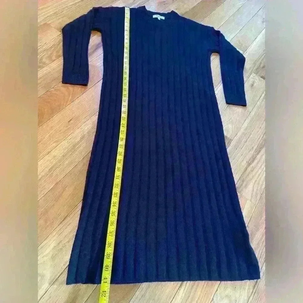 Madewell Resourced Ribbed Midi Black Wool Blend Sweater Dress Womens Sz XXS READ - Picture 12 of 13